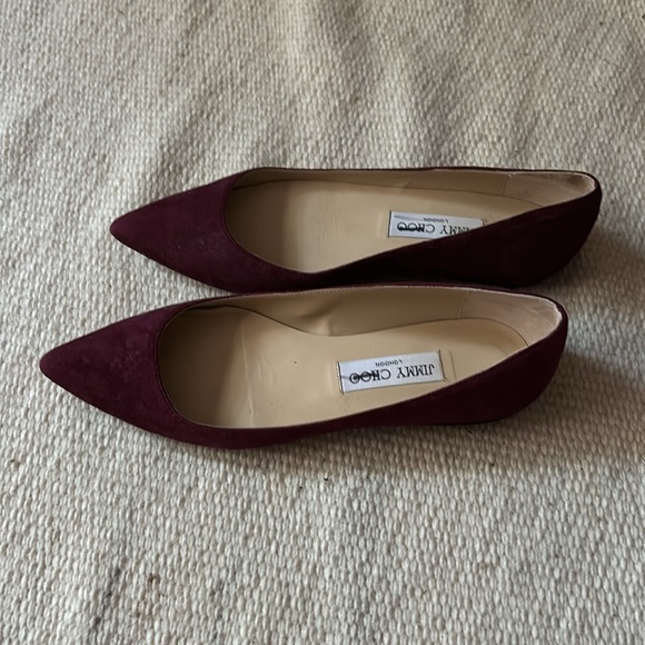 Jimmy Choo Purple Pointed Flats - Picture 2 of 4